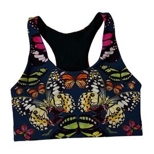 Women's Butterfly Print Racerback Sport Bra Size Small